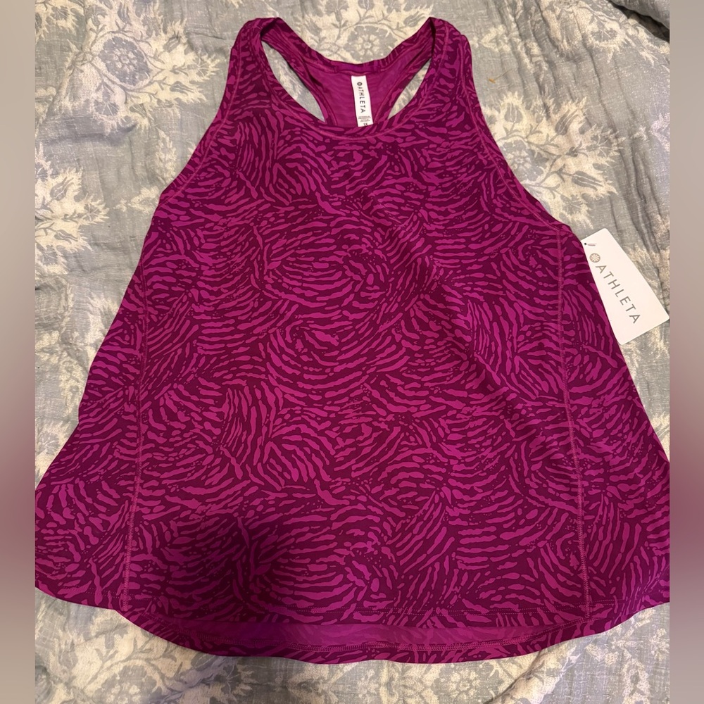 Athleta Women's Fuchsia Patterned Tank Top